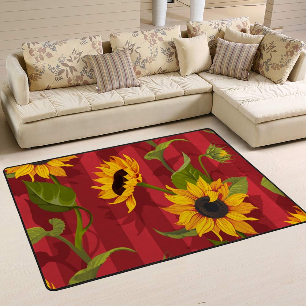 Tapis de salon Ruchen grand tapis haut de gamme motif de tournesol