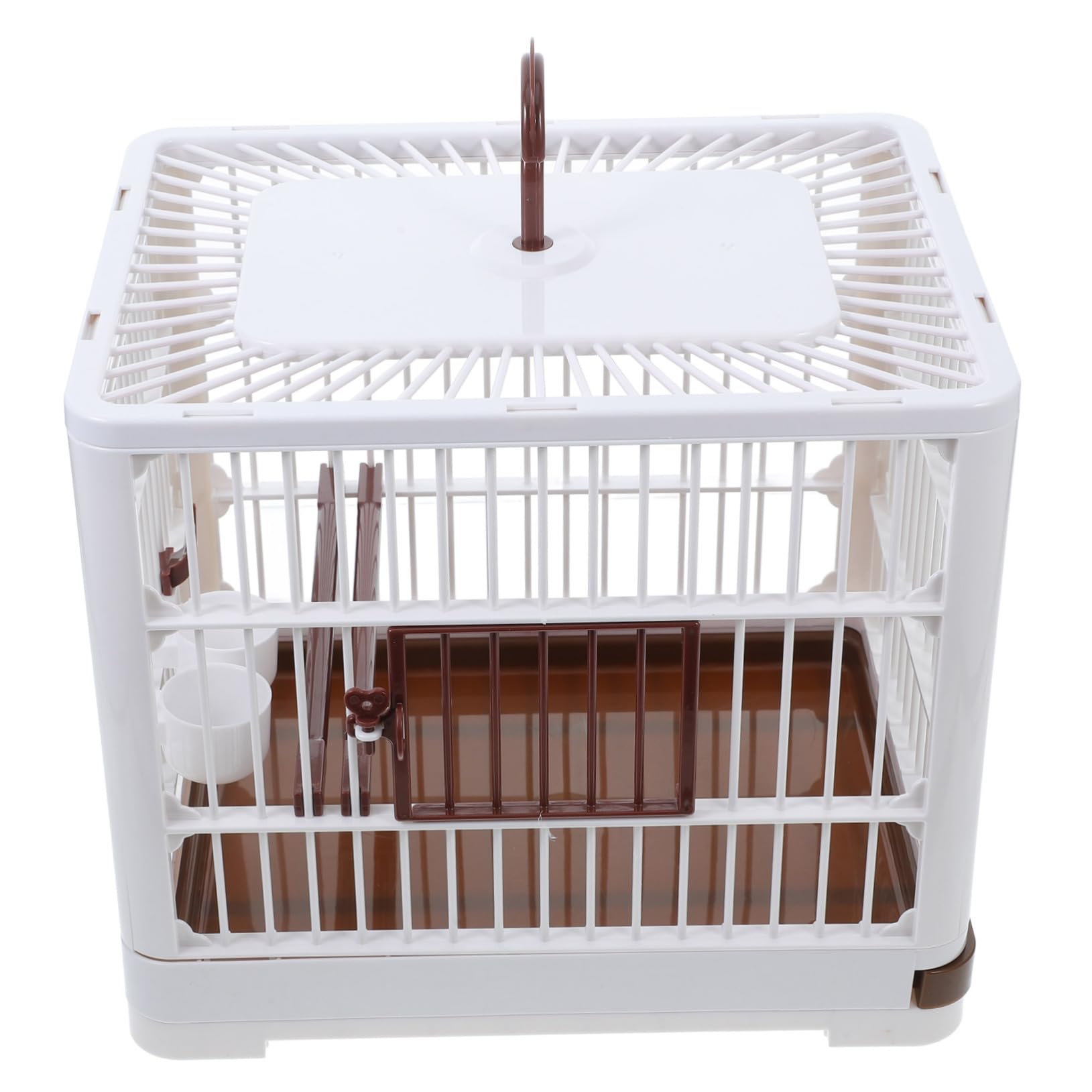 Happyyami Tragbarer Vogelreisekäfig Abs Abnehmbare Bodenschale für Kleine Vögel und Tauben Belüftungsöffnungen für Reise und Outdoor