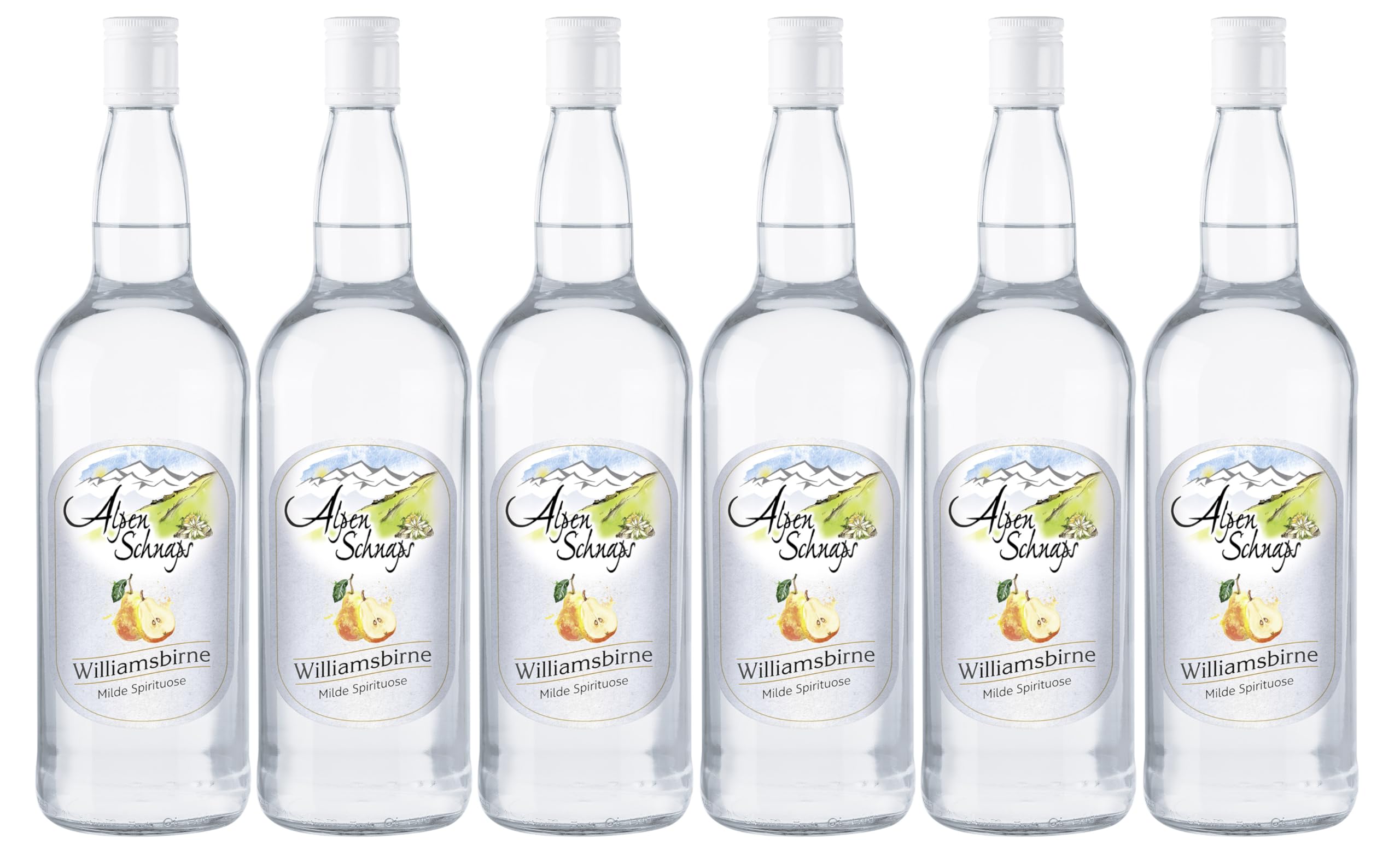 Alpenschnaps | Steinbeisser | 6 x 1l | Williamsbirne | pures Alpenglück im Glas
