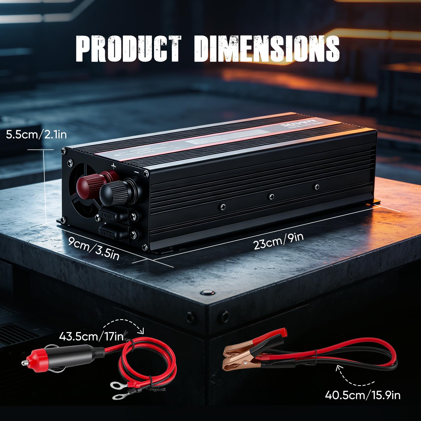2000W Convertisseur 12V 220V/230V Pur Sinus Transformateur avec Prise EU de Courant Alternatif, Port USB, écran LCD,Allume Cigare Prise Electrique pour Voiture, Camping, Voyage, Panneau Solaire