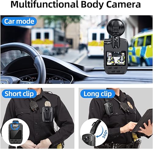 Miniatura 2 de CAMMHD Cámara corporal C8-64GB 2K1296P, grabación de video de 11 a 12 horas, cámara corporal de visión nocturna, cámara de cuerpo con cifrado de