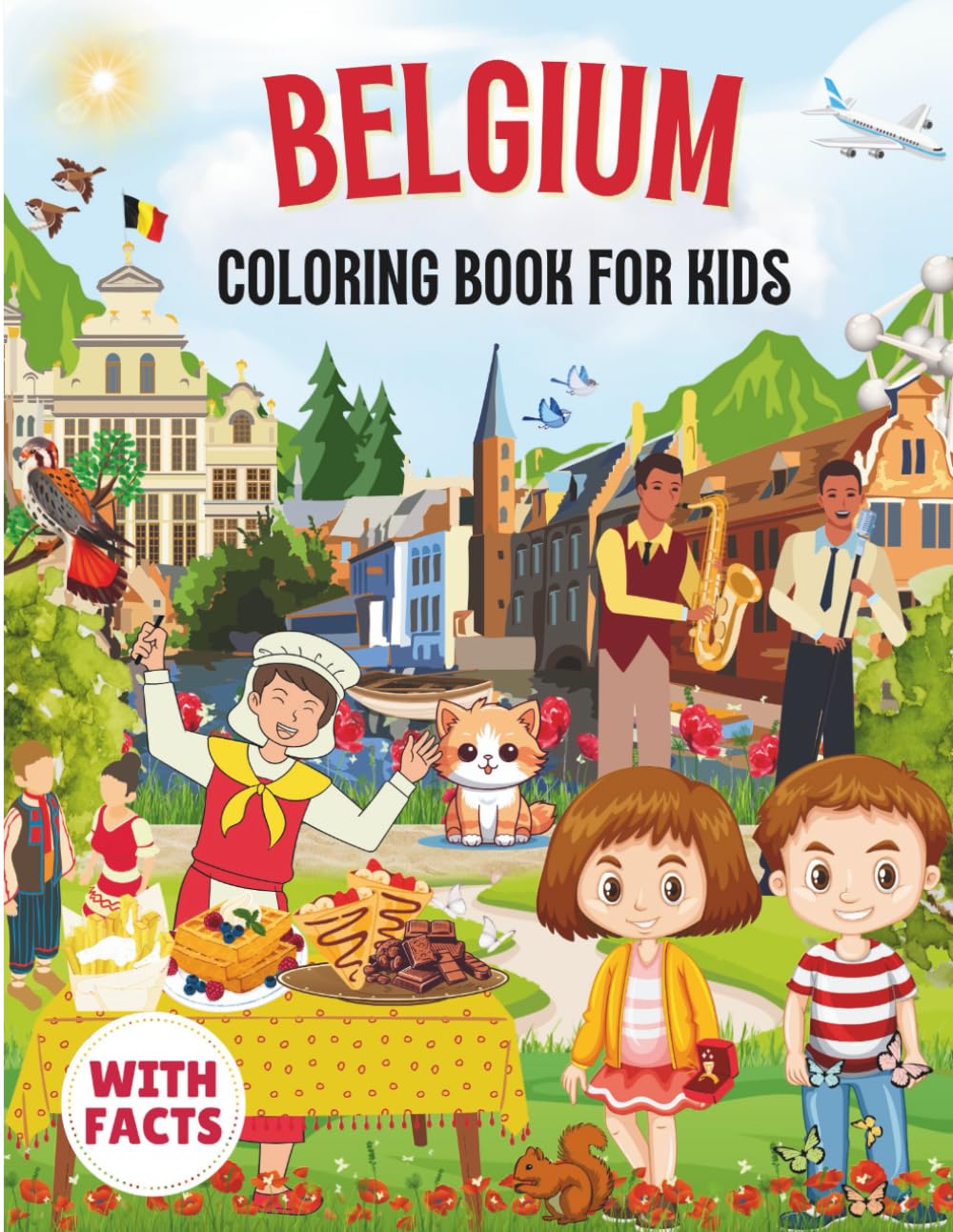 Belgium Coloring Book for kids with facts