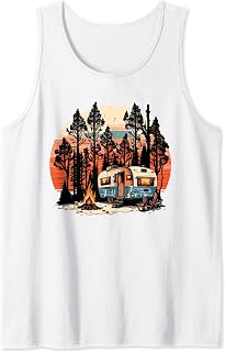 Happy Camper RV Camping Nature, Forest & Mountains 80s Tank Top