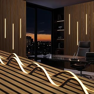 JYCT recessed silicone LED strips for wood slat wall gaps