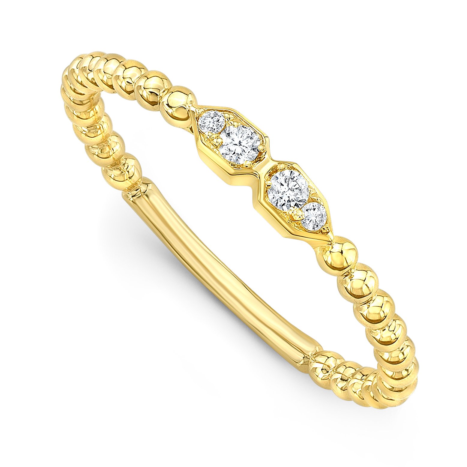 Diamond Bubble Texture Ring, Size 7