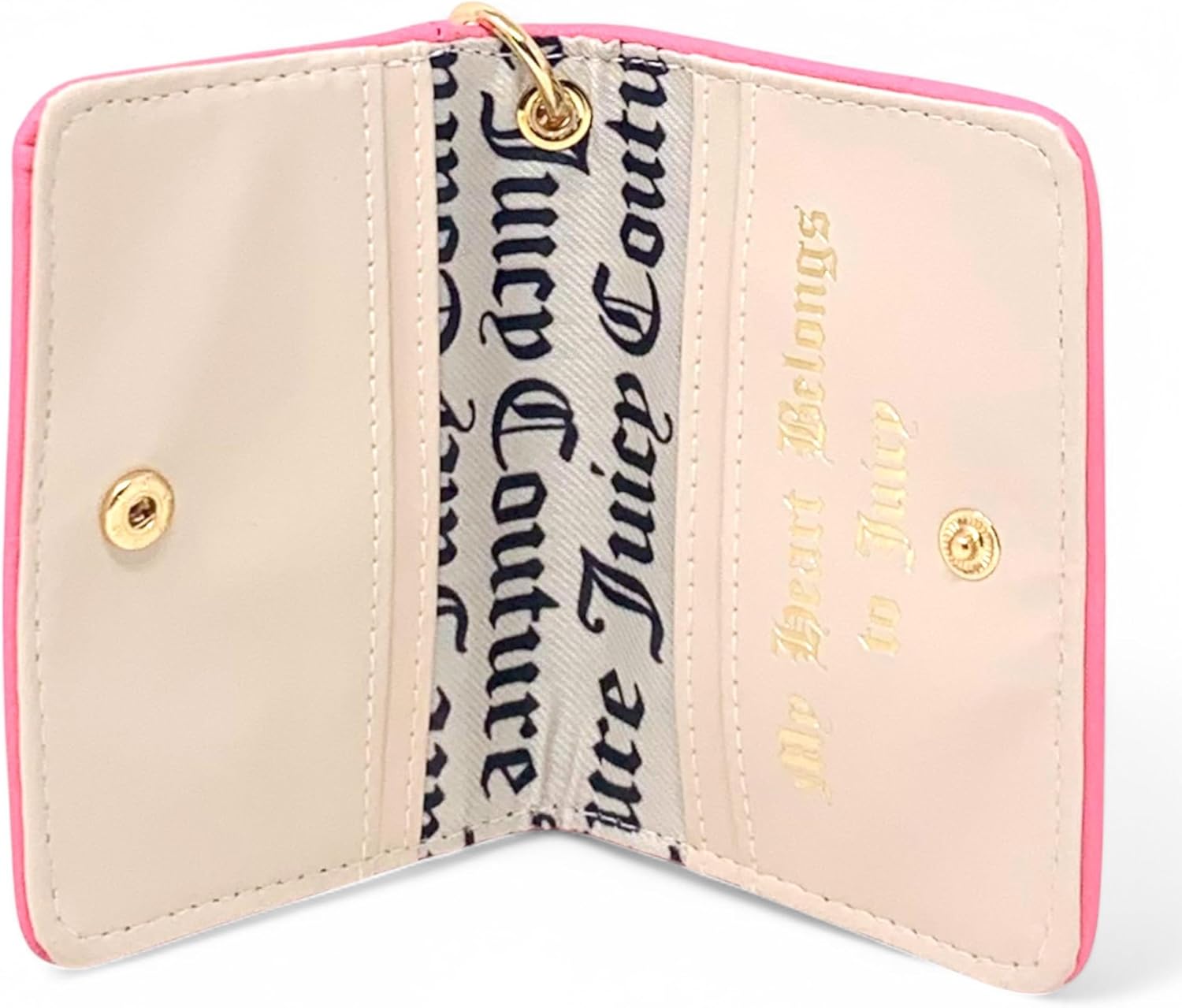 Juicy Couture Women's Card Case with Key Holder (Wing It Pink Diamond/Pink Lemonade)