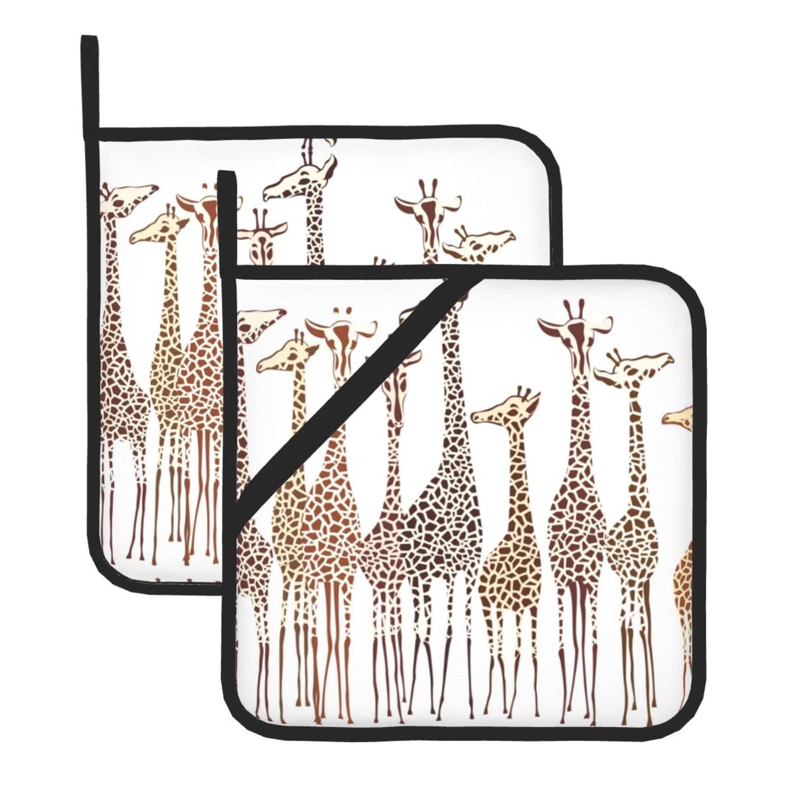 KFRXXZQB 2-Pack Square Pot Holders, Oven Mitts For Baking & Bbq