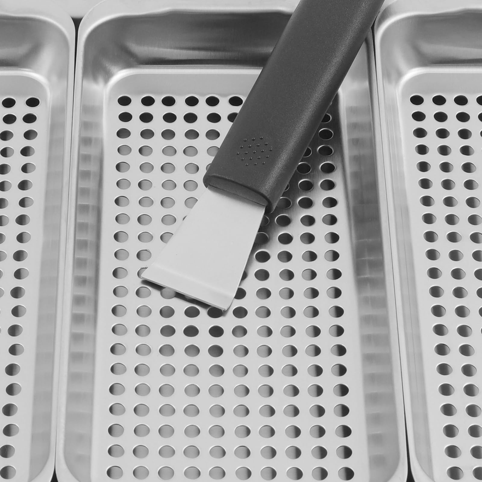 Set di 3 ciotole per barbecue, in acciaio inox, per barbecue, per esterni, accessori per verdure, pesce o carne, griglia per barbecue a gas