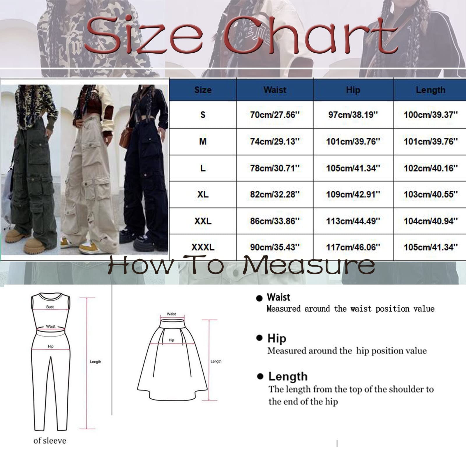 Générique Femme Pantalon Casual Cargo Pantalon Gothique Pantalon Punk Pantalon Danse Bas de Survêtement Hip Hop Noir Pantalon de Sport Multi-Poches Streetwear Pantalon Jean Femme Jean Large
