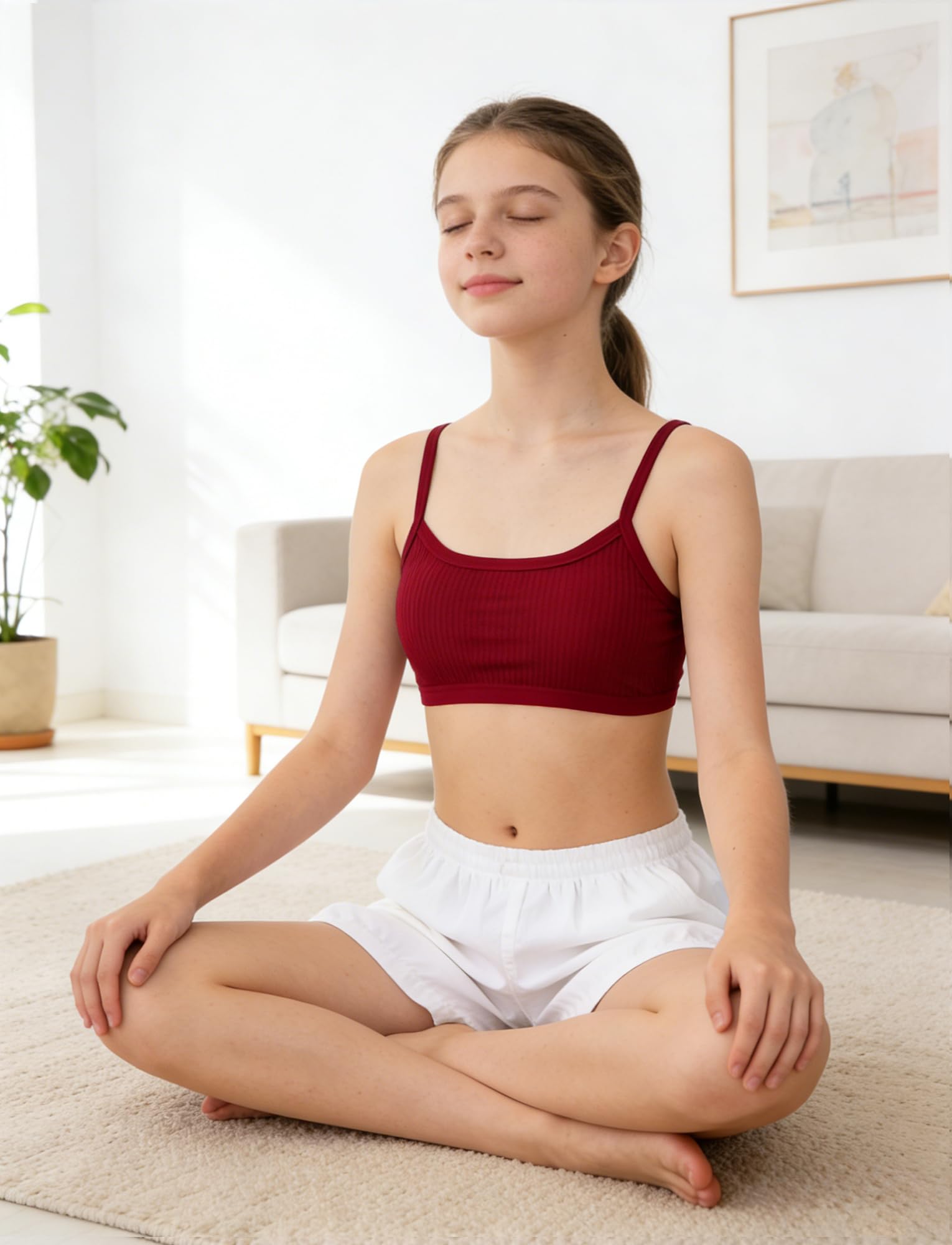 SEAUR BH Mädchen Gepolstert Bequeme Multipack Sport BH Set Baumwolle Mädchen Bralette Oberteil Atmungsaktiv