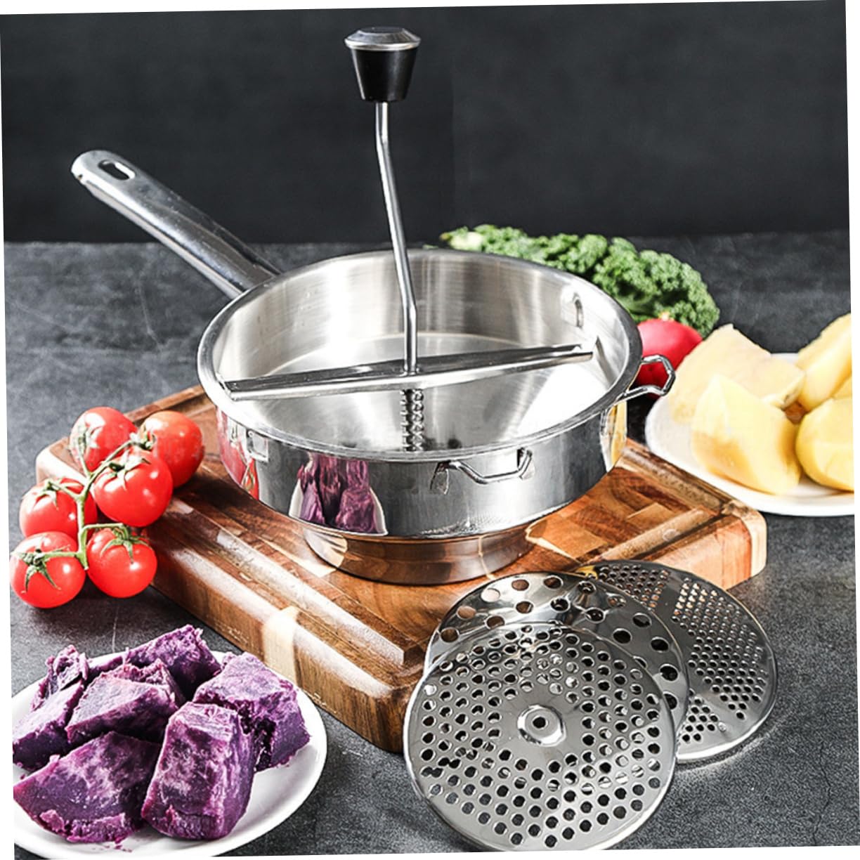 MAGICLULU Küchenutensil Lebensmittelrührer aus Edelstahl Sicher für Küche für Langlebig Edelstahl Gemüse und Speisen Kochen | Silber, Küchenutensilien für Kochen, Sicher und Langlebig, Eco Freundlich