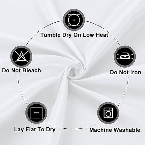 Miniatura 6 de PureFit Paquete de 6 manteles rectangulares blancos de 60 x 102 pulgadas para mesas de 6 pies, resistentes a las manchas y a las arrugas, para uso