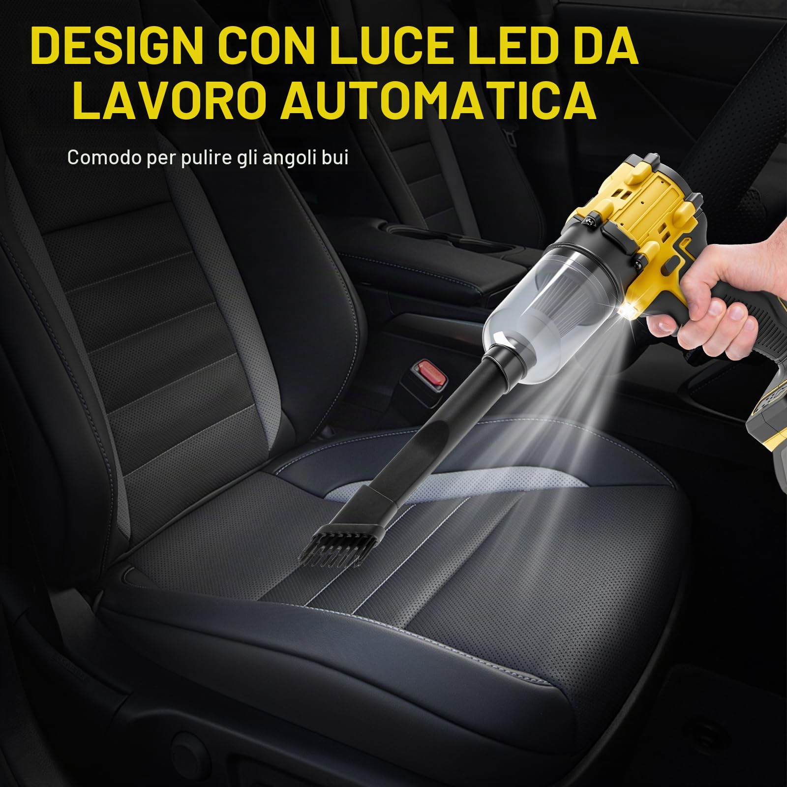 Ventilatore senza fili e aspirapolvere portatile 2 in 1 compatibile con batteria Dewalt 20V (senza batteria), aspirapolvere ad aria compressa senza spazzole da 150W, aspirapolvere portatile con 5
