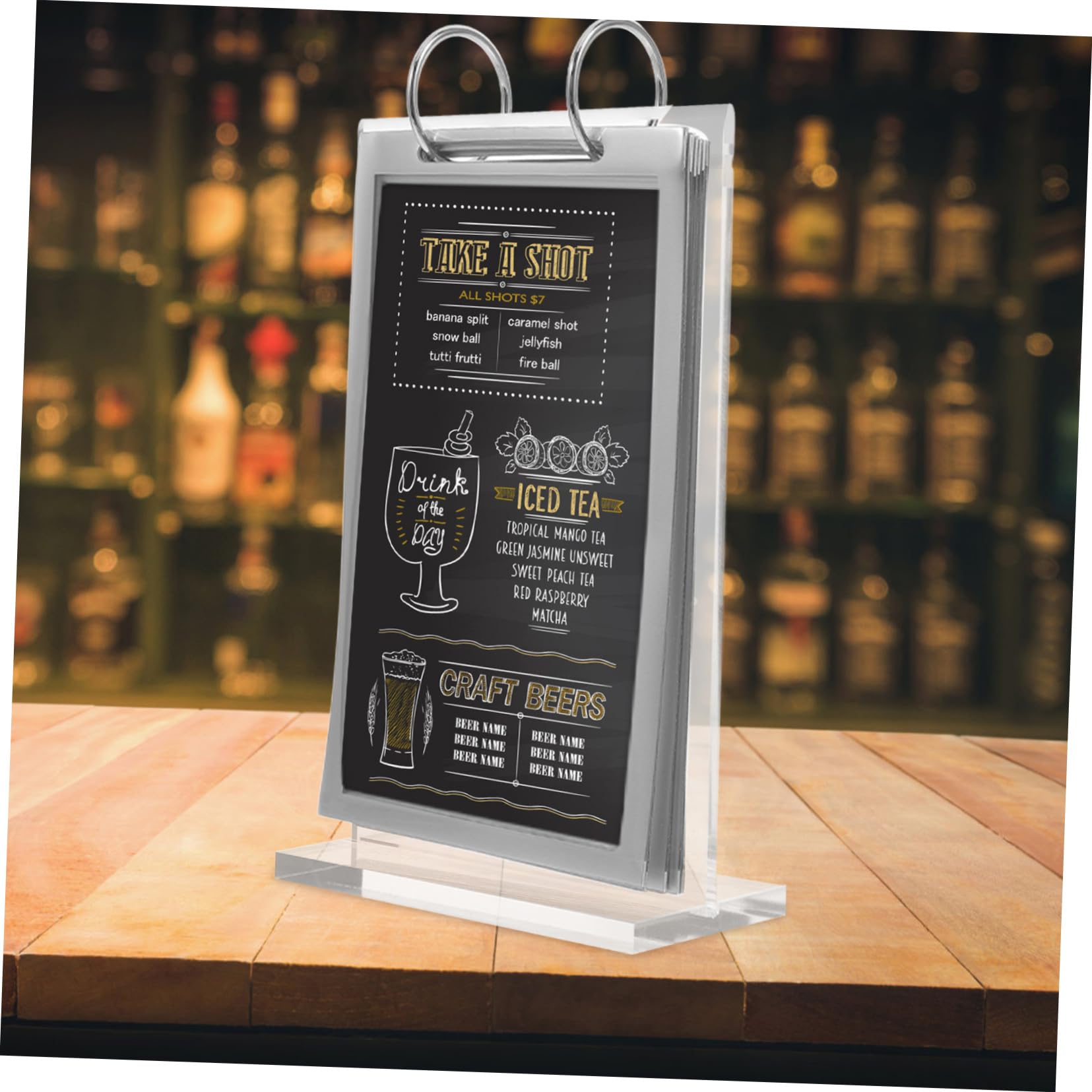 TEHAUX 3piezas Soporte De Menú Vertical De Transparente Para Exhibición De Carteles Mesa Holder De Carteles Para Restaurantes y Instalación y Alta Visibilidad