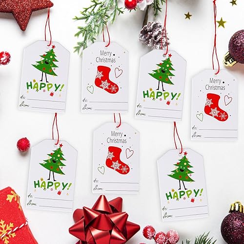 Miniatura 5 de BEISHIDA 24 bolsas de regalo de Navidad de varios tamaños con asas y etiquetas, bolsas de Navidad a granel 6 extra grandes de 16 pulgadas, 6 grandes