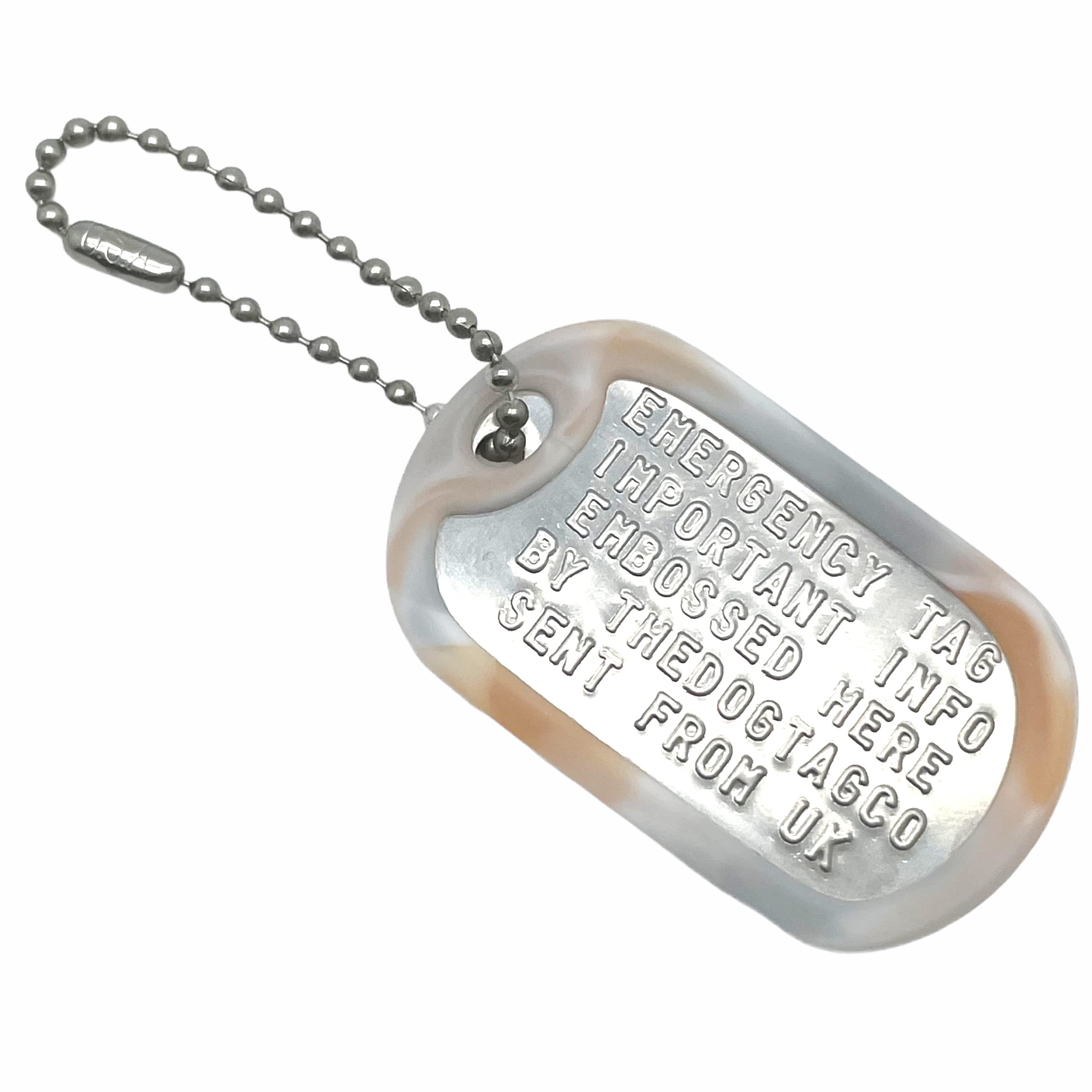 Thedogtagco Camouflage Pink Military Dog Tag Stainless Steel Single Keychain, Emergency, Luggage Tag Set (Camouflage Pink)