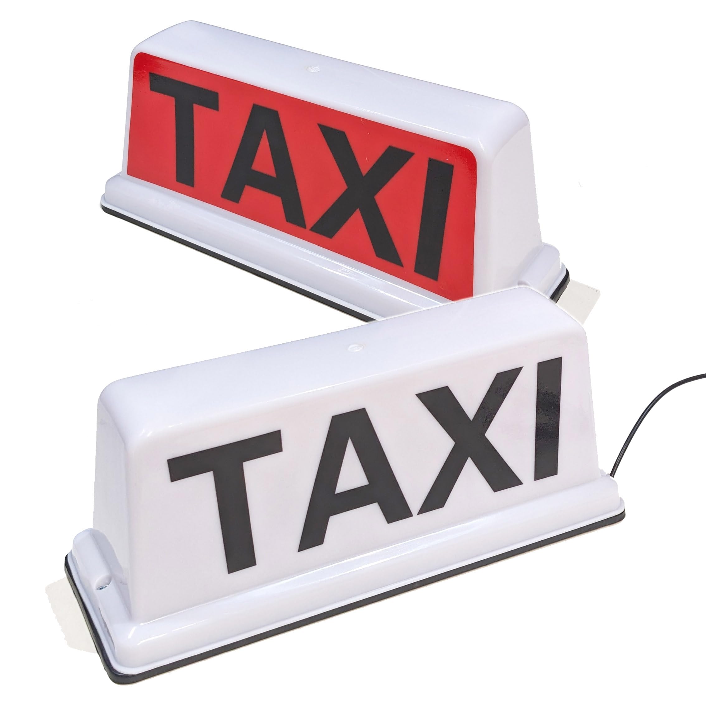 AVT 13" 34CM LED Magnetic TAXI Roof Sign Light White Taxi Meter Top Sign CAB Light UK Red Illuminated Rear