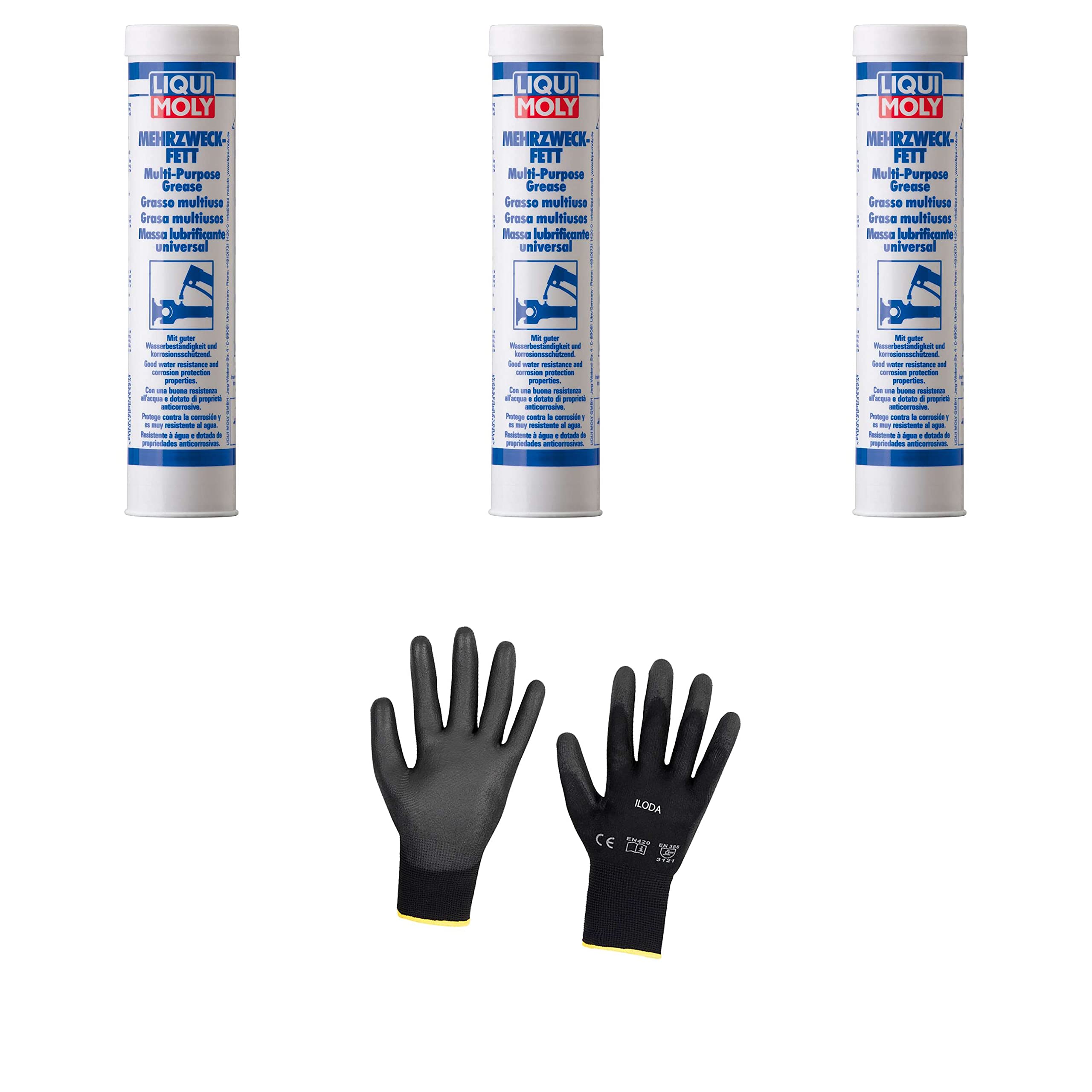 3xOriginal Liqui Moly 400g Mehrzweckfett 3552 Schutzhandschuhe