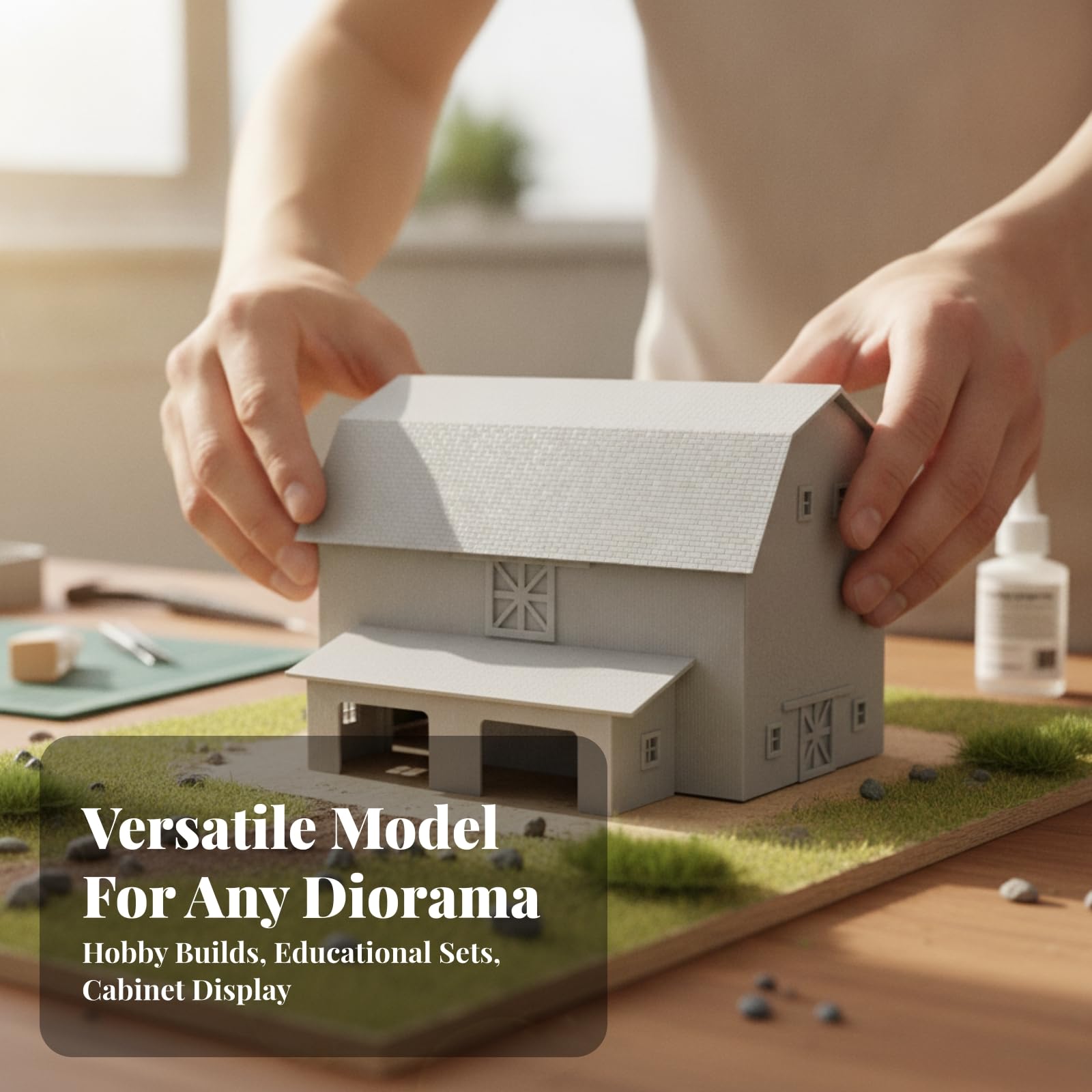 Fienile HO Edificio | Pareti Esrne Struttura, Modellino di Fienile, da Assemblare, Capannone in Miniatura, per Plastici Ferroviari