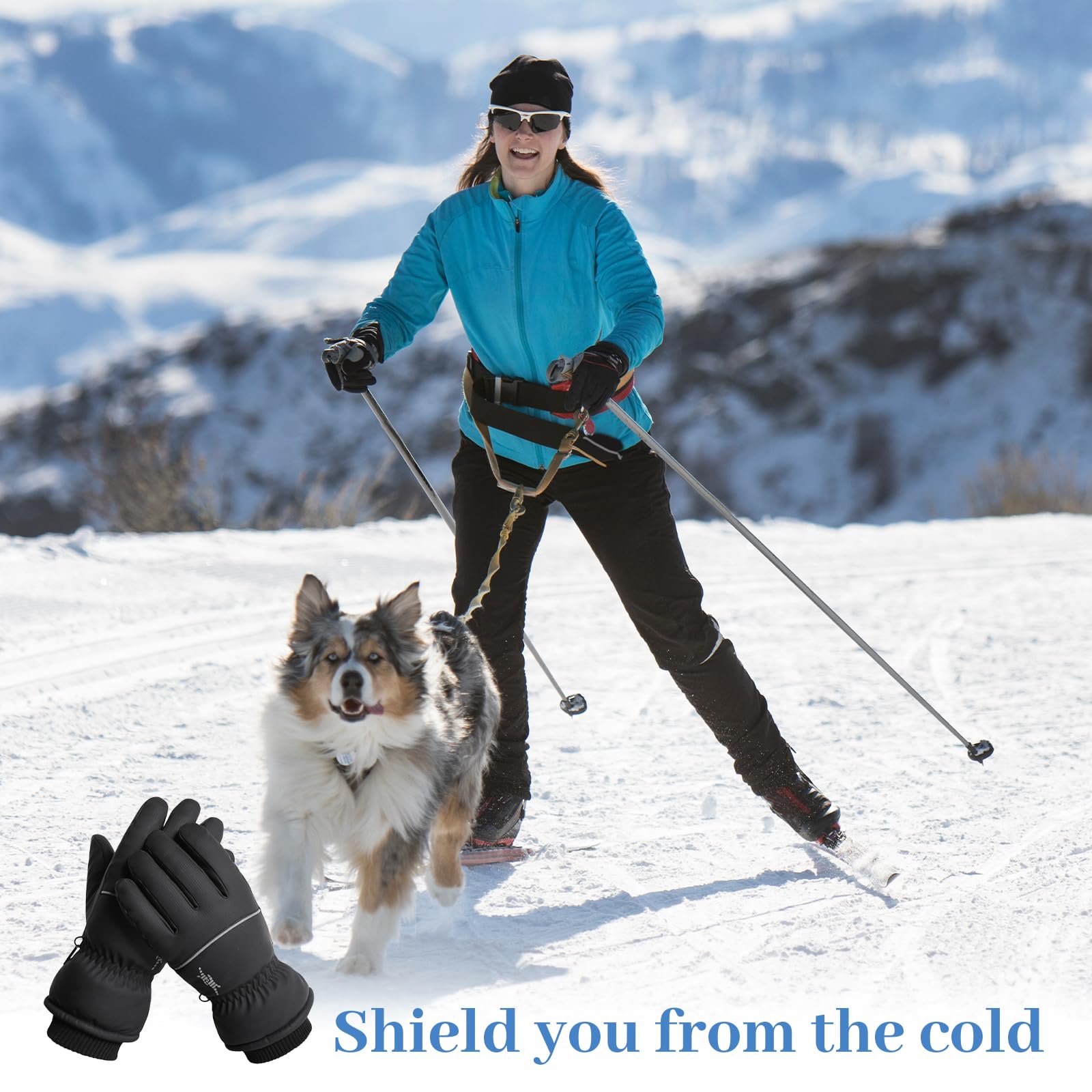 dellyy Warme Winterhandschuhe, Winter Fahrradhandschuhe, Winddichte, Herren Damen Laufhandschuhe, Touchscreen Thermo Handschuhe, Thermo Winterhandschuhe für Laufen, Radfahren, Ski, Outdoor-Aktivitäten Fashion