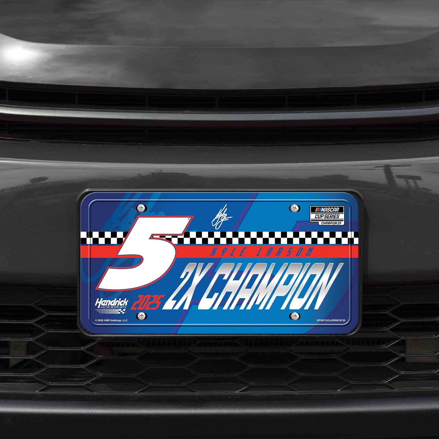 Rico Industries NASCAR Racing Kyle Larson 2025 NASCAR Cup Series Champion Metal Auto Tag 6" x 12" - Great for Truck/Car/SUV image 2
