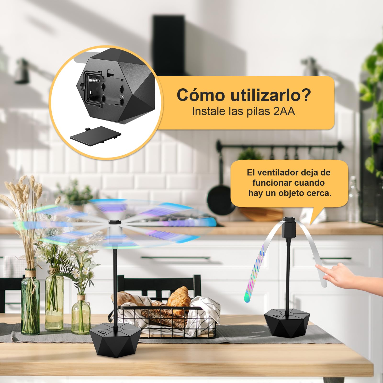 3PCS Ventilador Repelente de Moscas Colgante y Plegable Neijiaer, Ventilador de Moscas Portátil Exterior, Protección contra Voladores, Ventilador de Mesa Antimoscas para Picnics, Patios y Fiestas