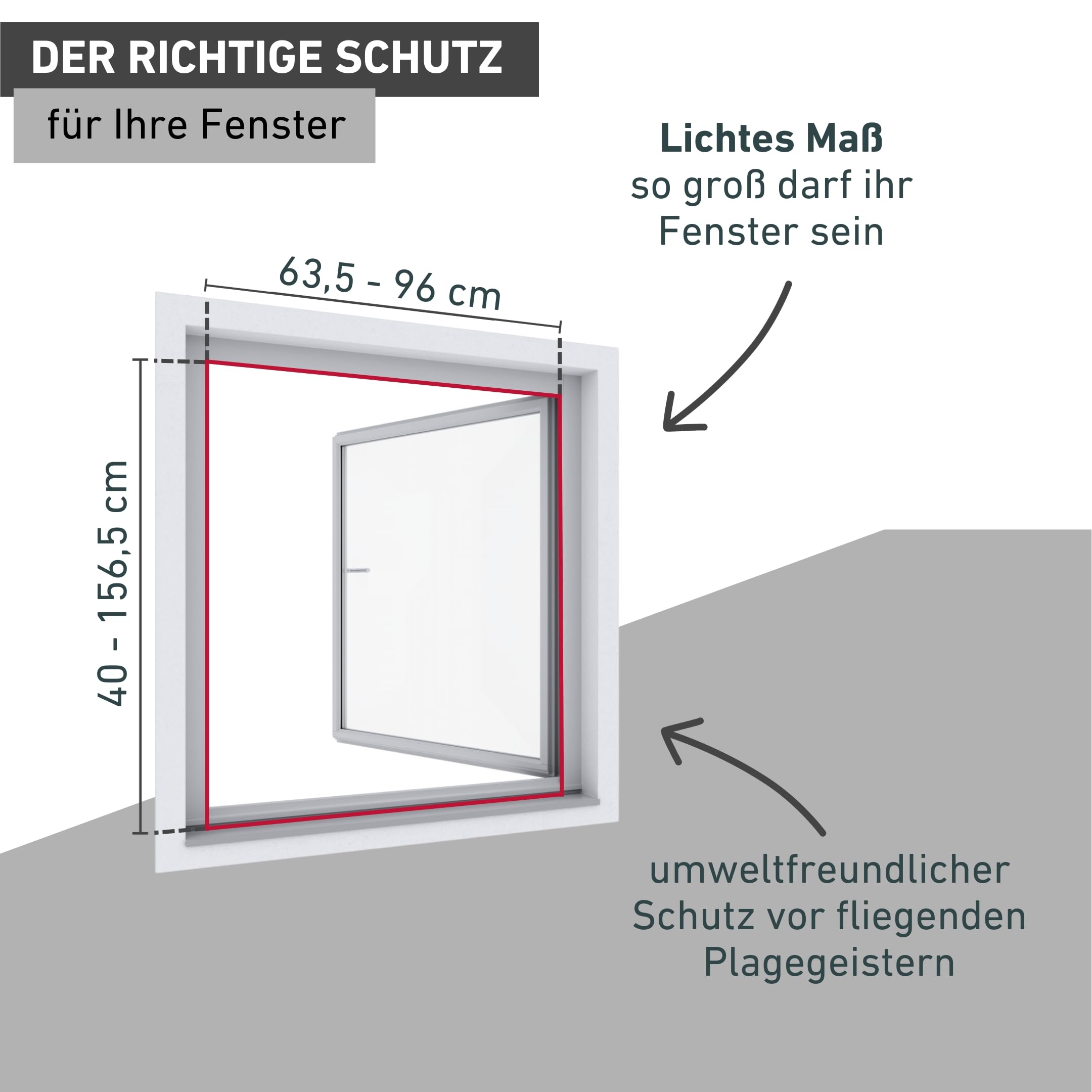 Windhager COOL Sonnenschutz Rollofenster zum Einhängen, Fliegengitter Alurahmen, Hitzeschutz Fenster, Mückenschutz, Selbstbausatz 100 x 160cm, anthrazit