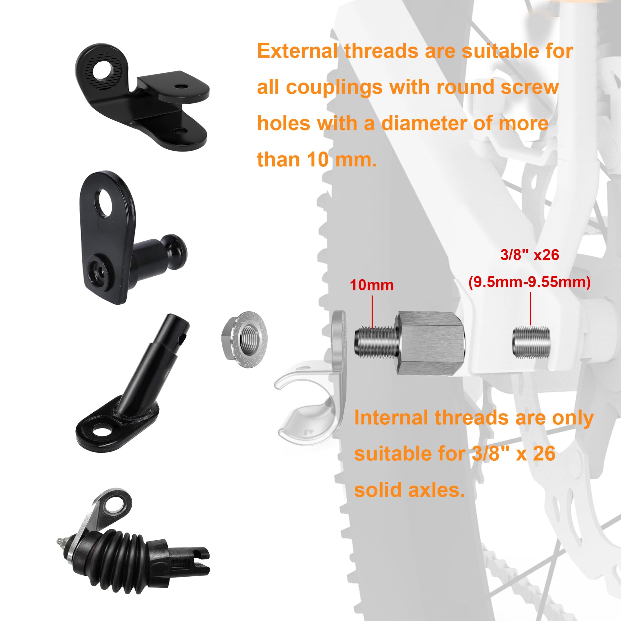 Adapter ASSE roweru, uniwersalny adapter do haka holowniczego rowerowego, srebrny