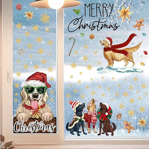 Miniatura 3 de Horaldaily 128 calcomanías de Navidad para ventana, bola de Navidad para el hogar, suministros de fiesta, tienda, ventana, decoración de cristal