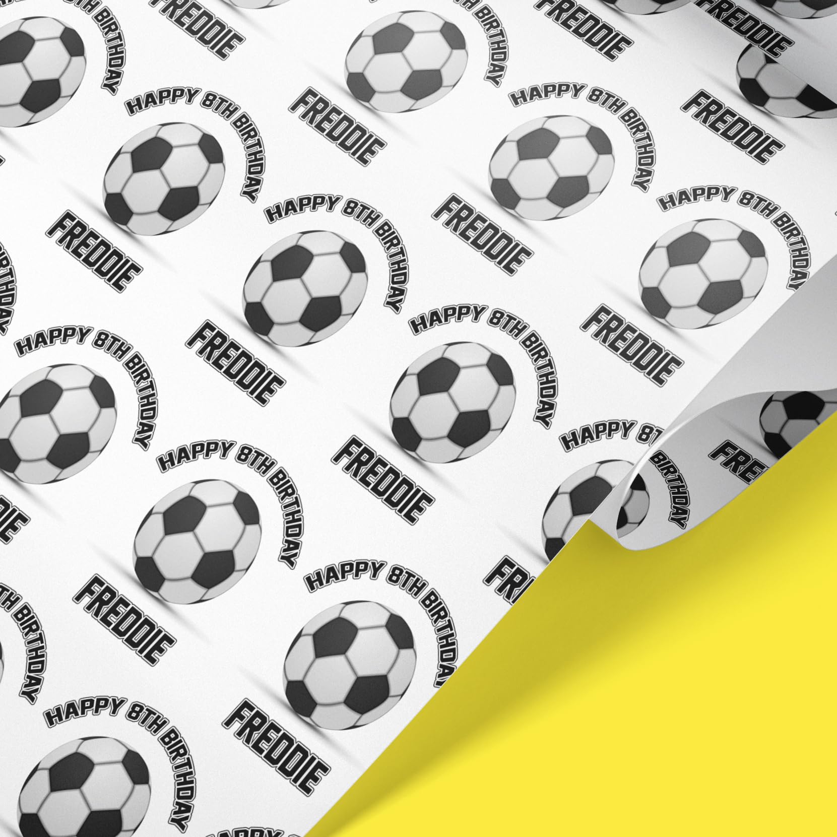 Personalised Football Wrapping Paper | Custom Name & Age Soccer Gift Wrap for Birthdays | 61cm Wide Roll | Kids Football Fan Present Wrap | Gift Wrap 4 U