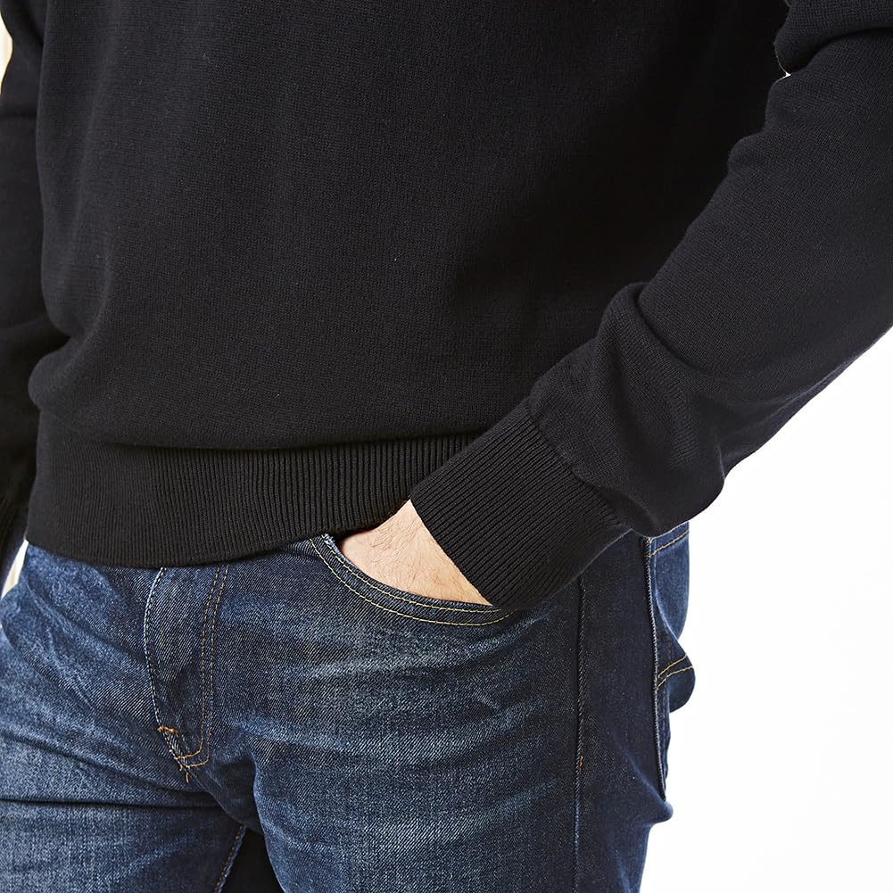 Castle Point Herren Pullover aus 100 % Baumwolle, Weicher Strickpullover mit Rundhals oder V-Ausschnitt, Leichter Klassischer Alltagspullover
