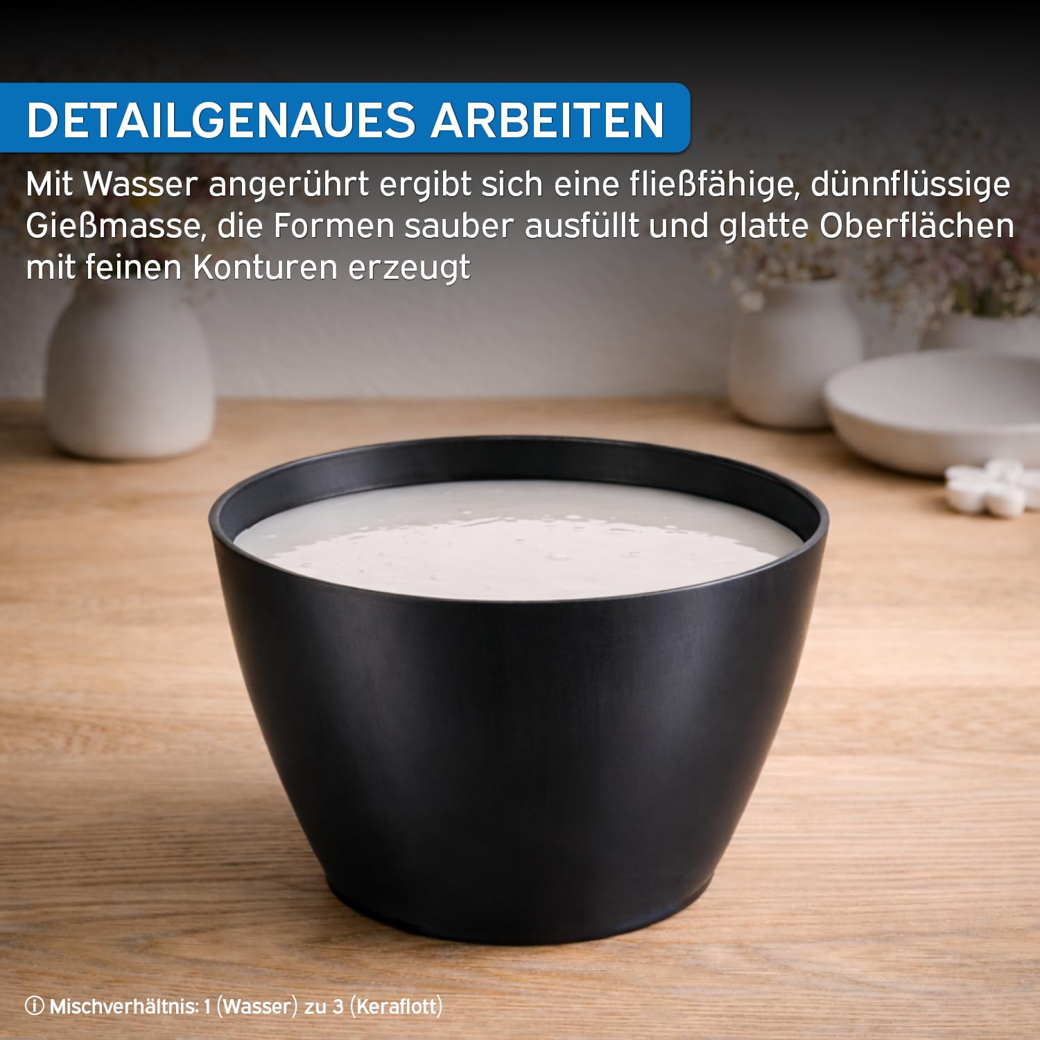 Keraflott Reliefgießpulver weiß 25kg, mit kör4u Gipsbecher, Gießen Basteln
