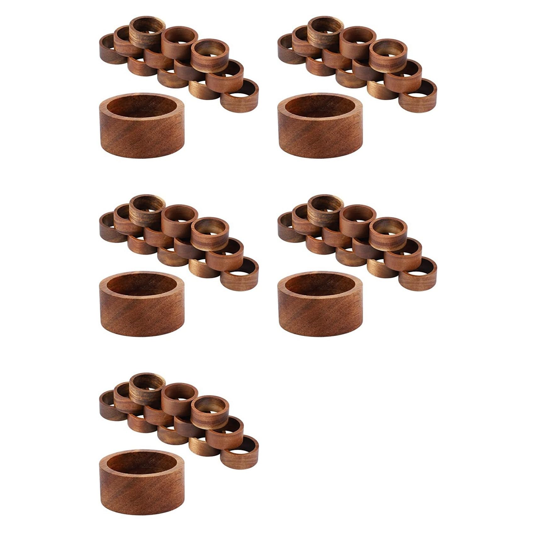 Aundhegrtt 60 Pieces Wood Napkin Rings Dining Table Napkin Holder Decorative Holiday Napkin Rings for Table Decoration