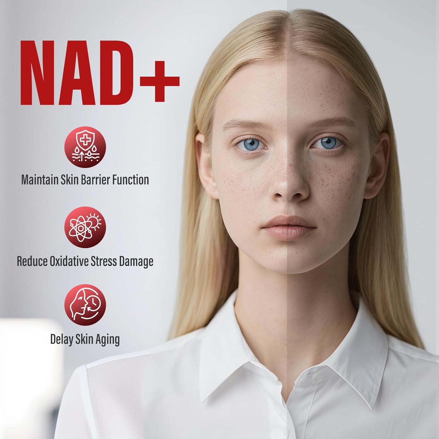 NAD+ Supplement 1000mg Liquid - High Absorption NAD+ with Trans Resveratrol 2000mg, Collagen & Hyaluronic Acid, Anti-Aging Energy Support for Women, Cellular Health & Longevity Boost