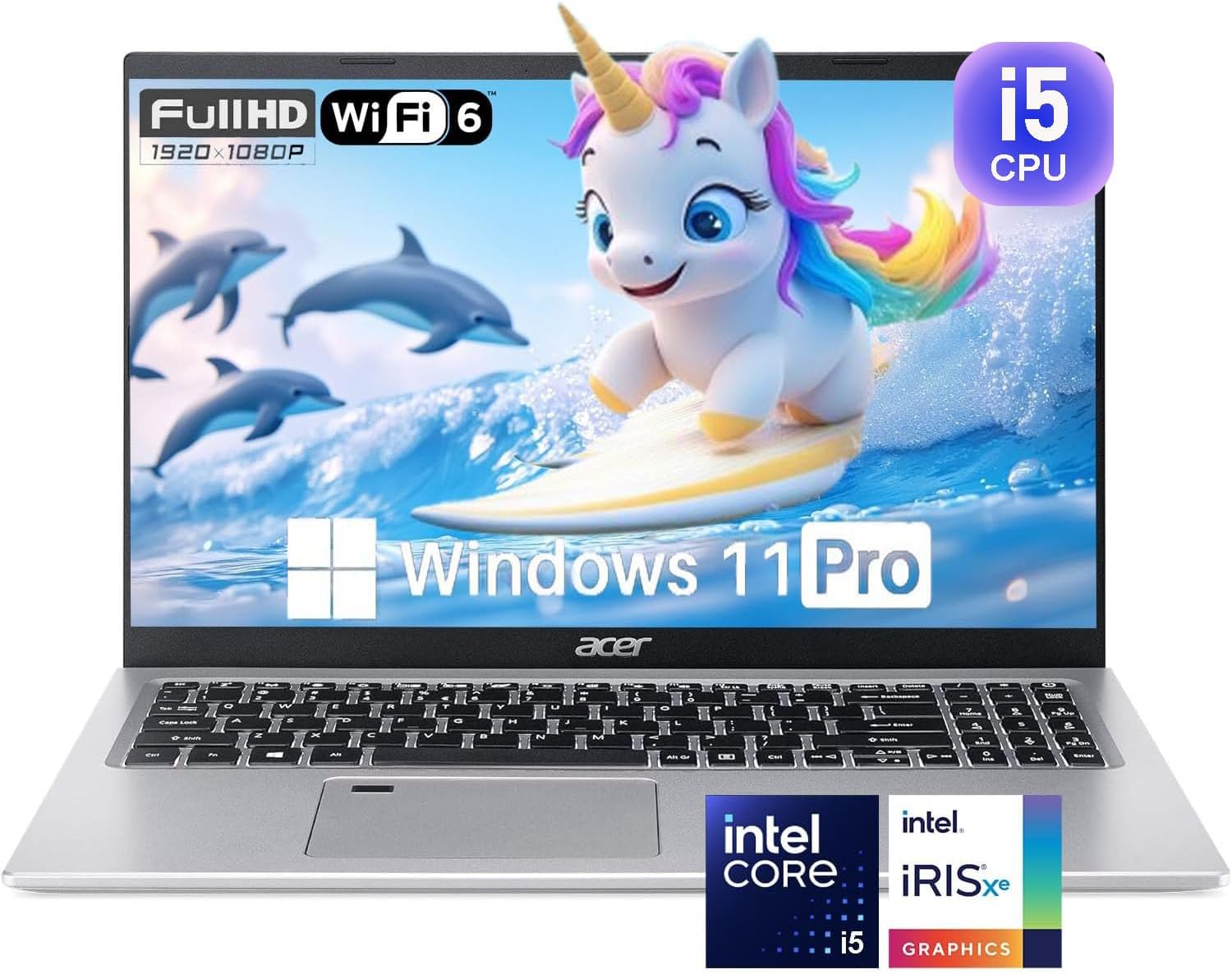 acer Aspire 5 15.6 Full HD Laptop, Intel Core i5-1135G7, IPS Display, Intel Iris Xe Graphics, 36GB RAM, 512GB SSD, WiFi 6, Fingerprint Reader, Backlit Keyboard, Windows 11 Pro, w/WOWPC Bundle