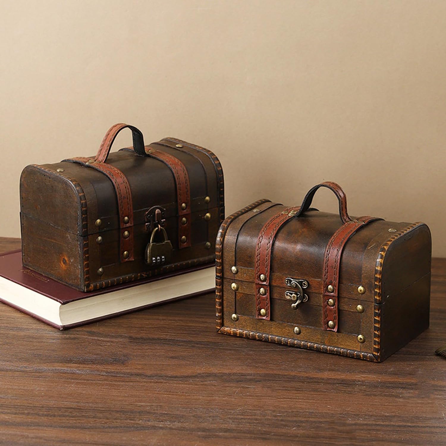 Elegant European Wood Suitcases Spacious Handheld Travel Trunk for Collector and Enthusiasts Daily Casual Use Large Capacity Box image 5