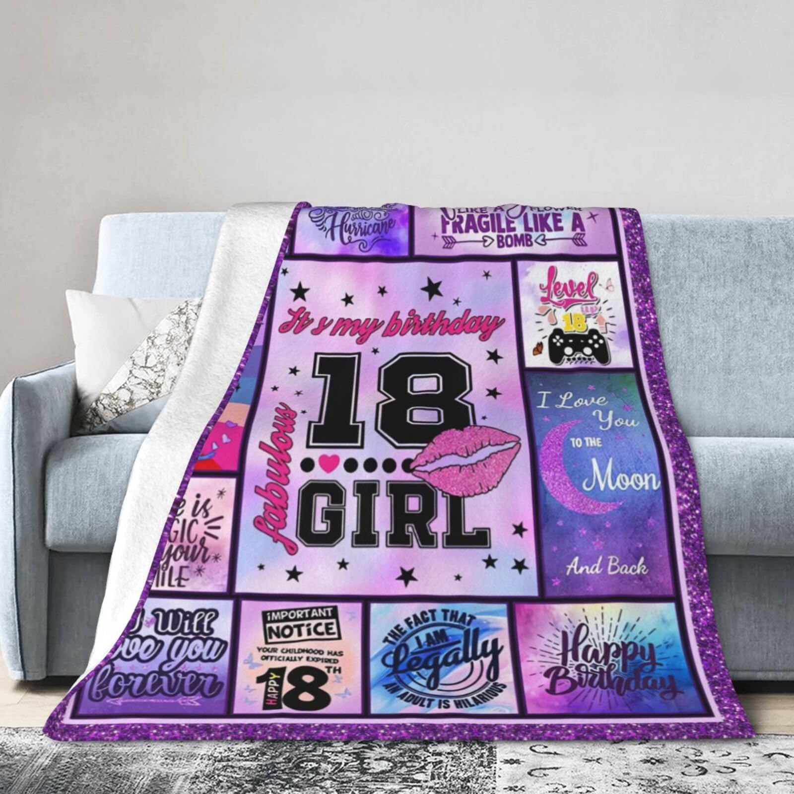 Trumiyo Gifts For 18th Birthday Fuzzy Flannel Blanket - Soft Throw Blanket For Bedroom Living Room Decor 50"X40"