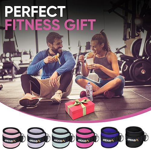 Miniatura 6 de APEXUP Correa de tobillo para máquina de cable, bandas de resistencia de tobillo, correas de tobillo para gimnasio, entrenamientos de glúteos,