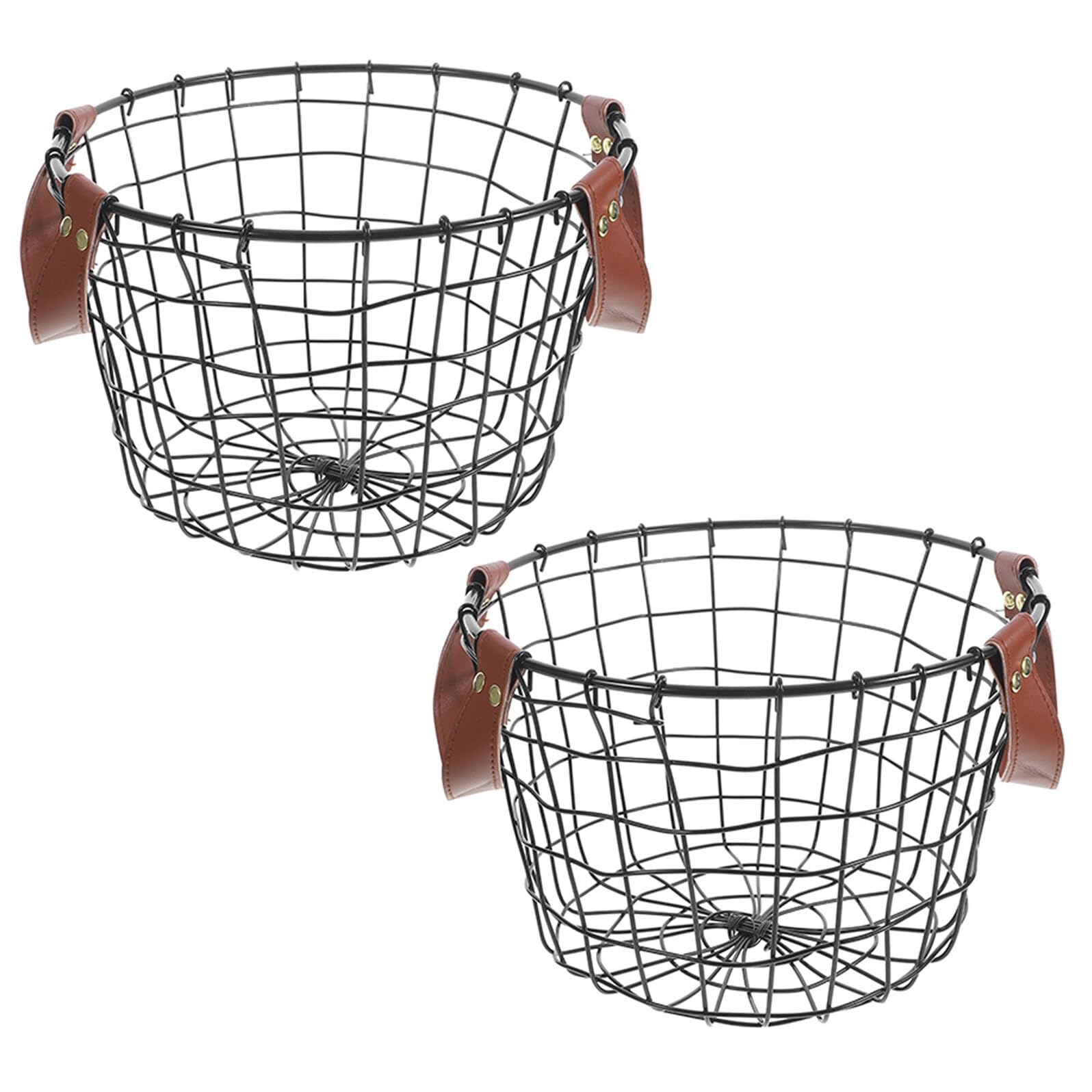 Homoyoyo Cesta Redonda de Hierro Rústico para Leña 2 Piezas Soporte Metálico Pequeño para Almacenamiento Exterior E Interior Contenedor Resistente Intemperie para Chimenea y Fogatas