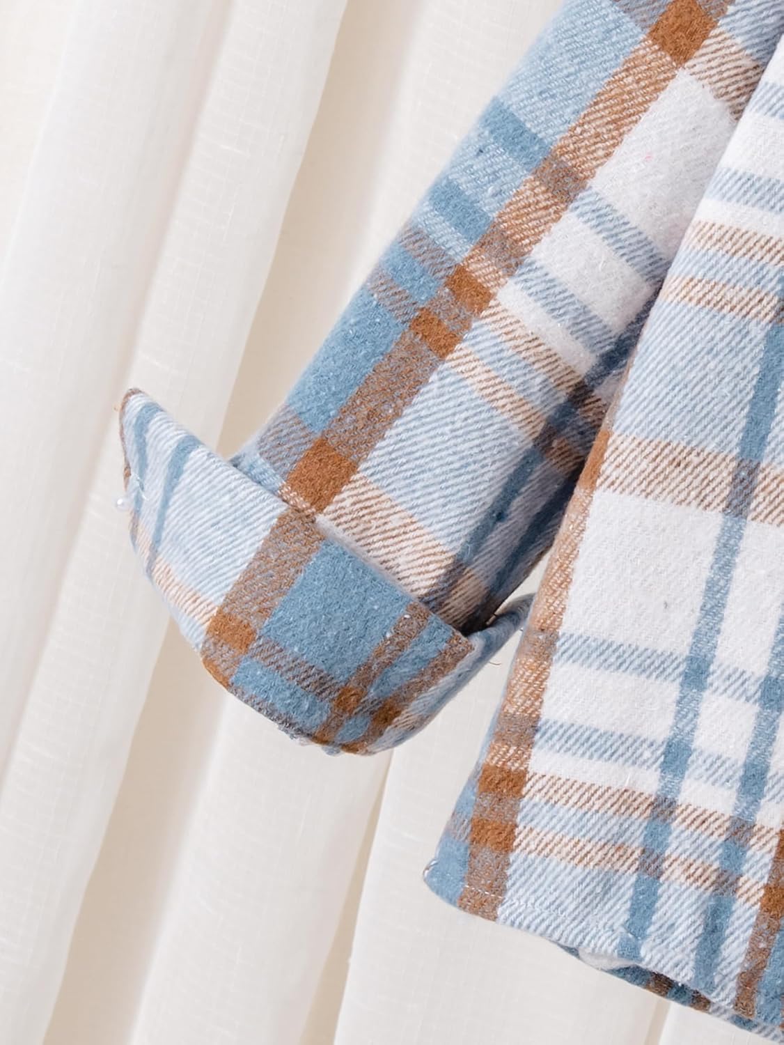 Boys 2PC Pants Set Plaid Flannel Hoodies Sweatshirt Button Down Jacket and Cargo Sweatpants Sets Sweatsuit 4-14Y - Image 4