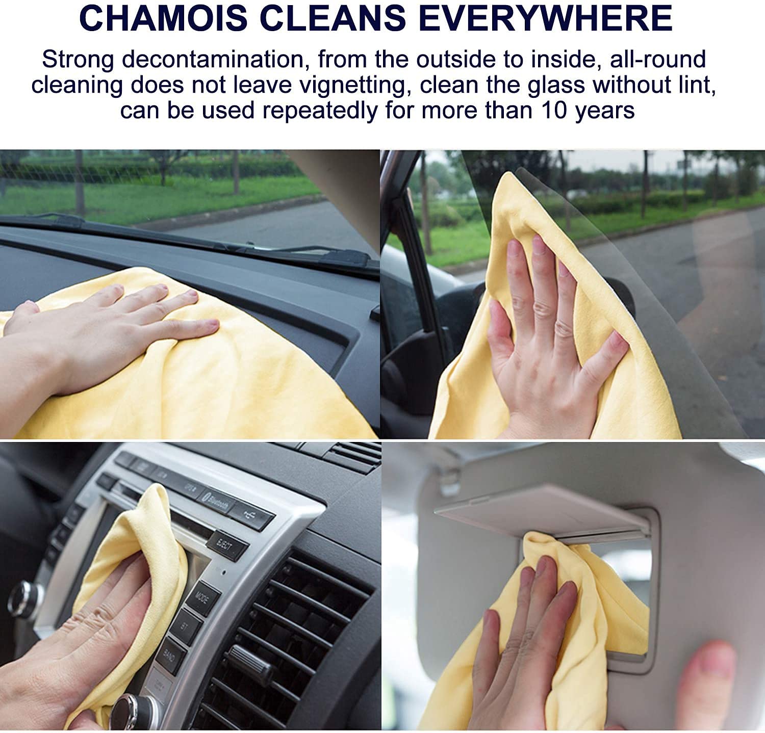 Auto Hub Ultra Absorbent Chamois Cleaning Cloths for Kitchen/Home/Office (1pc, Multi Color, Small: 48cmX32cm) 3