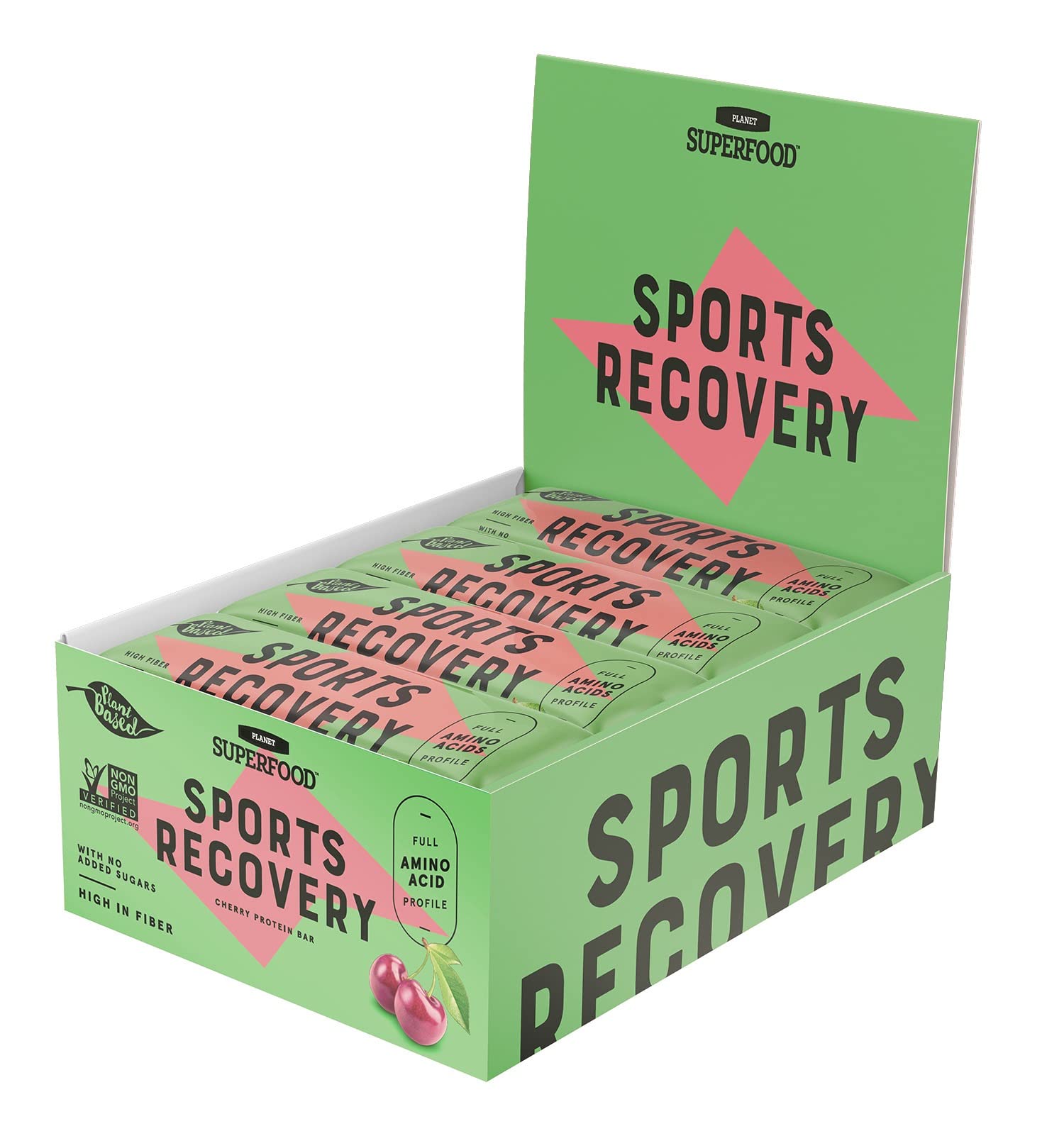 Superfood Sport Recovery Protein Bar with Cherries Keto Chocolate Bar for Post Workout