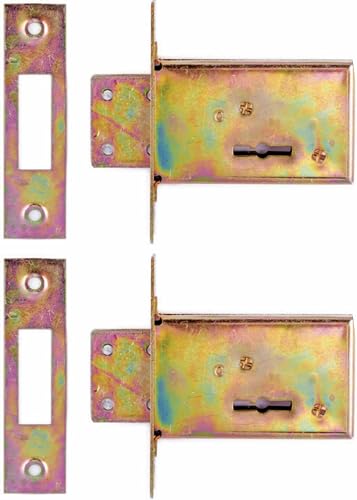 6 Lever Keyed Alike Lock for Gates, 50 mm x 25 mm Size (Pack of 2)