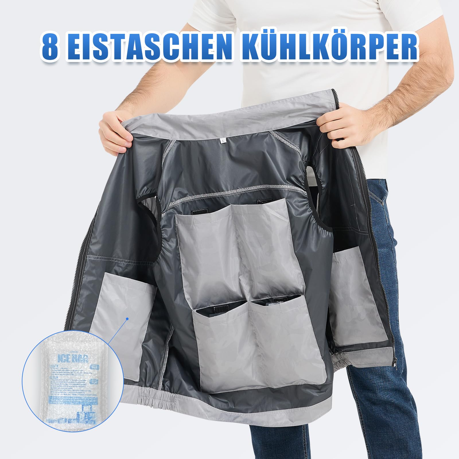 Kühlweste für Herren Damen Eisweste Arbeit im Freien heißem Wetter Sommer