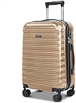 Set de bagages Airline approuvé, valise rigide PC+ABS avec TSA Verrouillez. 20 Inch Carry On Valise avec Roues Spinner, Bagage de voyage léger (Noir, 20 De pouce)
