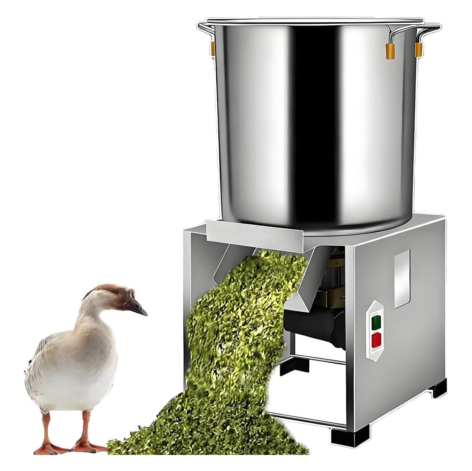 Picadora de verduras comercial de 1800 W | Procesador de alimentos de alta velocidad de 120 kg/h con entrada de alimentación grande | Acero inoxidable grueso para verduras, granos y piensos para