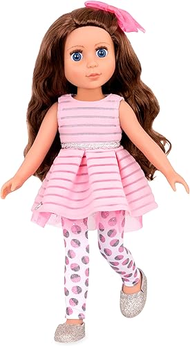 Glitter Girls - Bluebell Muñeca de moda posable de 14 pulgadas - Muñecas para niñas de 3 años en adelante, rosa, marrón, plata, azul