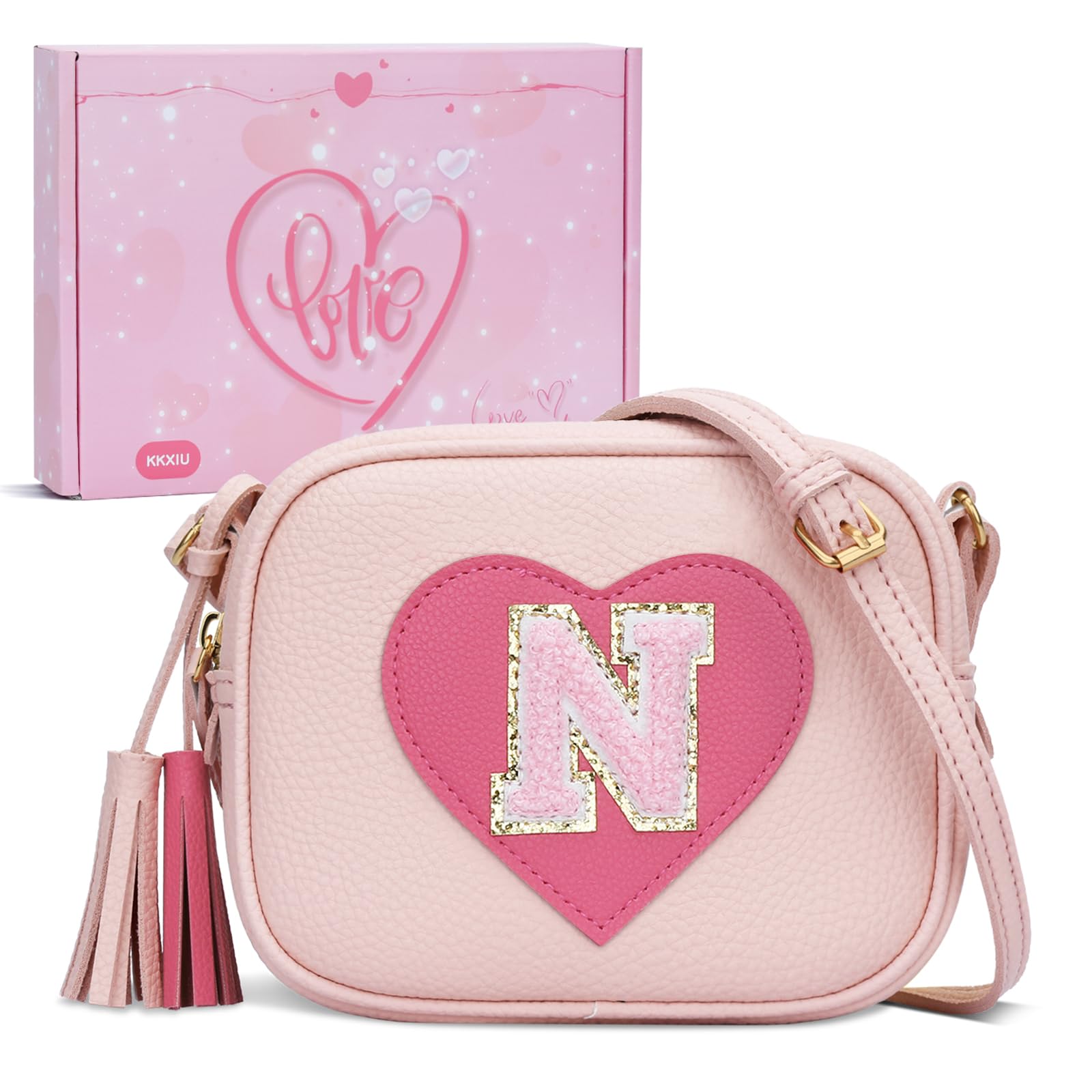KKXIU Birthday Gifts for Girls Initial Toddler Purse Cute Kids Crossbody Bag