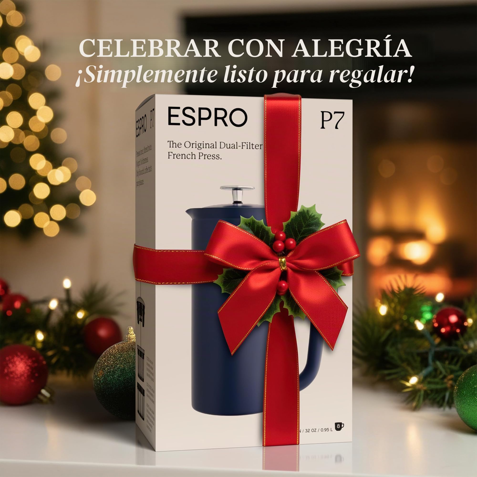 ESPRO P7 Cafetera de Embolo Acero Inoxidable, 530 ml, Azul | Acero inoxidable azul, aislamiento al vacio, doble microfiltro patentado, cafe sin posos