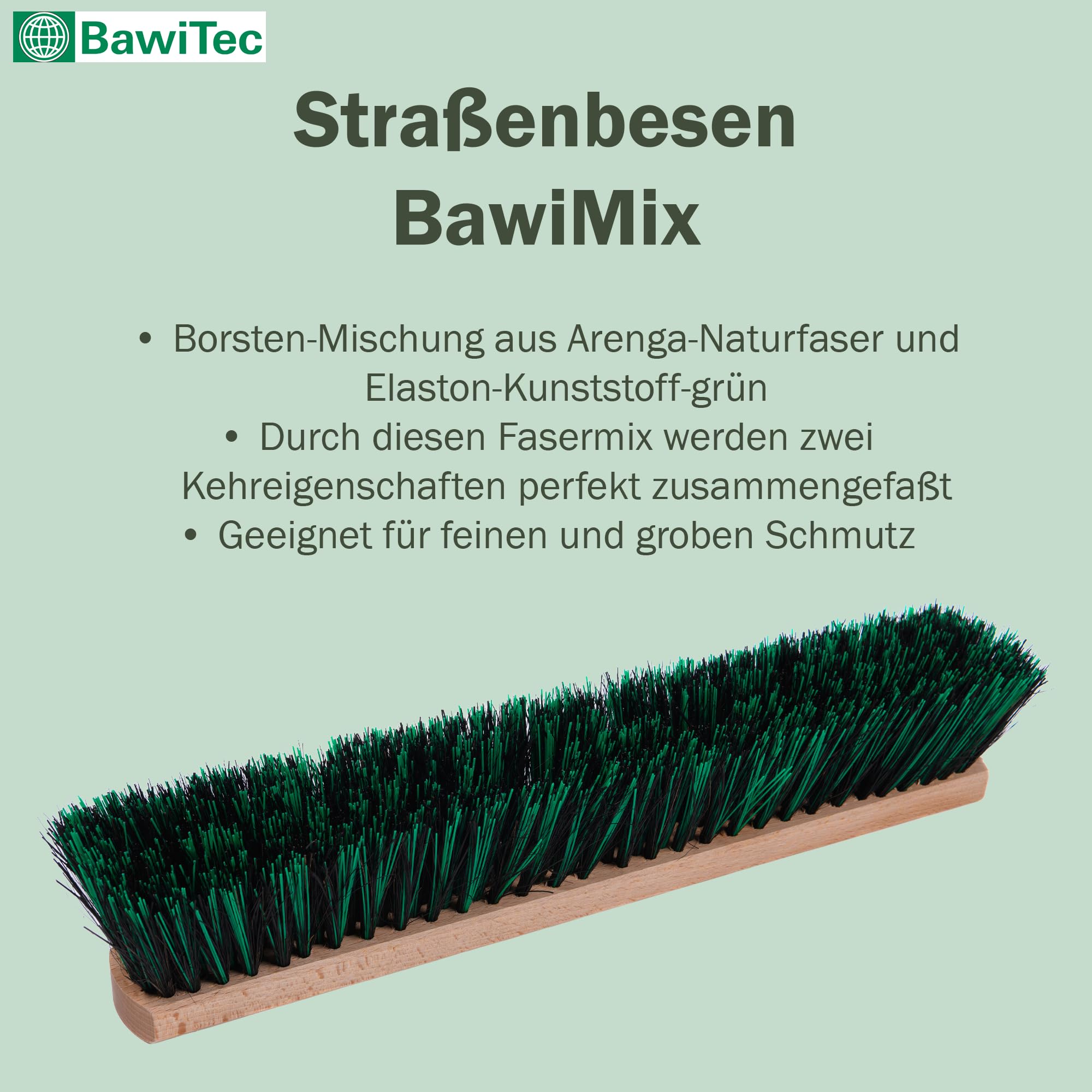 Straßenbesen BawiMix Borsten 40cm mit 4-Loch-System Stiel Alustiel Besen
